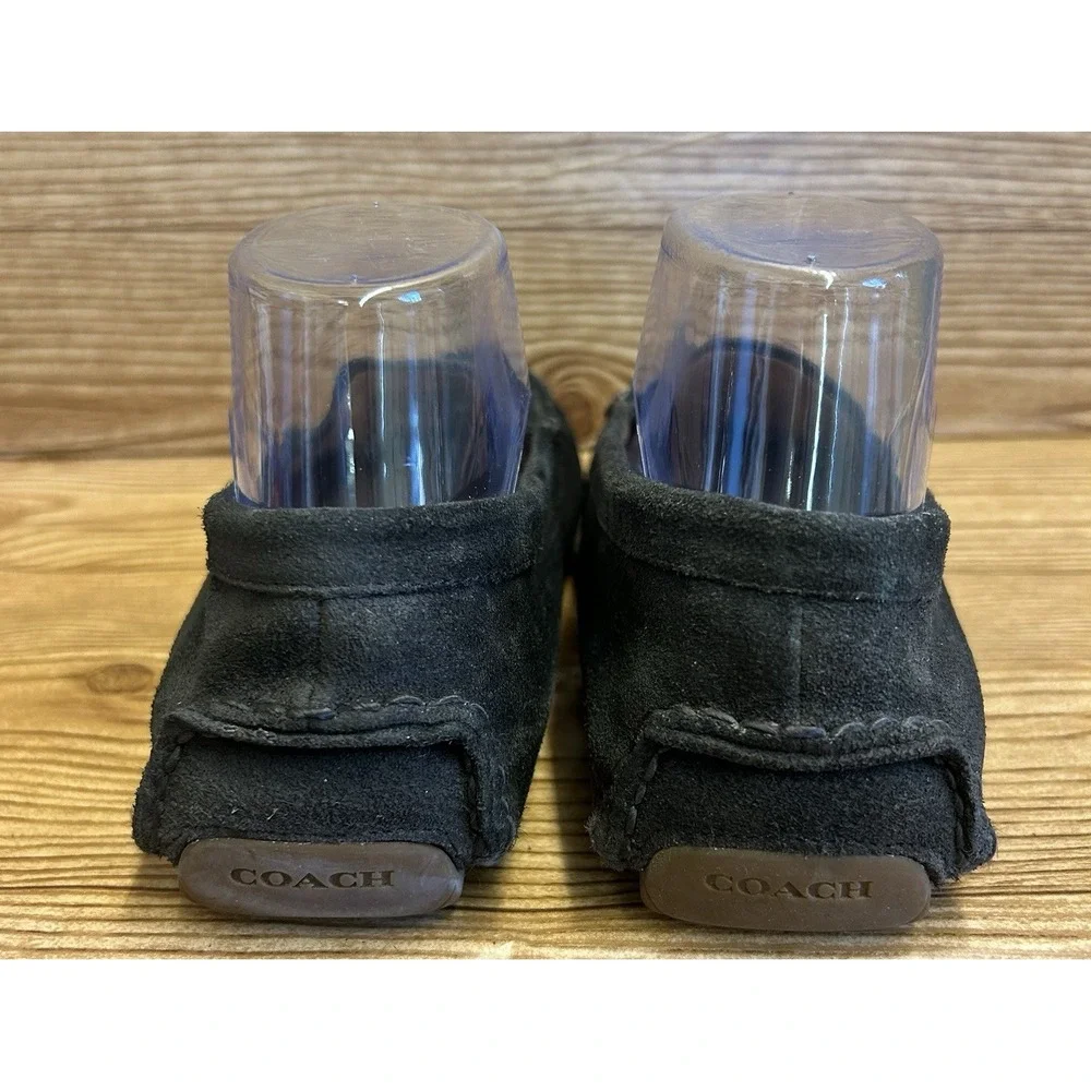 Coach Black‎ Suede Leather Flat Loafers Mary Lock Up Women's Sz 7.5 B - Picture 6 of 10